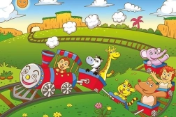 Wooden Puzzle Animal Train 25 Pieces