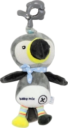 Детска плюшена играчка с музикален механизъм и клип BABY MIX тукан сив