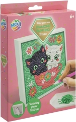 Moxy diamond painting on frame kittens 15 × 15 cm