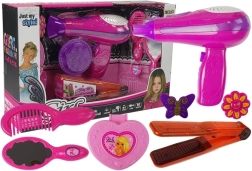 Комплект за красота с аксесоари сешоар и преса розов