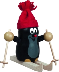 Detoa Къртчето на ски – дървена фигурка 10 cm