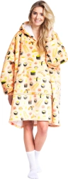 Cozy Noxxiez Sushi Hooded Blanket – Oversized Wearable Blanket
