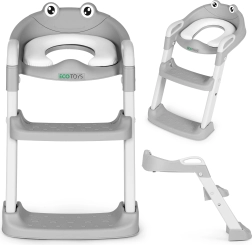 Детска тоалетна седалка със стъпала и стълбичка, синя, ECOTOYS