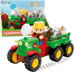 Interactive kids' tractor with trailer and animals with lights and sounds FARMER FUN TRUCK