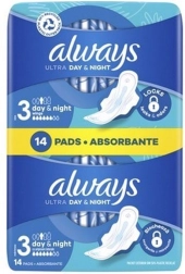 Always Ultra Night Super дамски превръзки с крилца 14 бр.