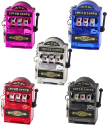 Брелок мини слот автомат с процеп, подвижен лост, микс цветове