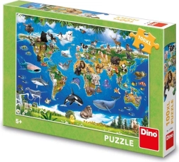 Dino пъзел карта на животните – 100 XL части
