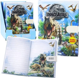 Code-lock memory book with dinosaurs, melody, and colorful pages