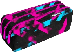 School pencil case with 3 zippers Line Girl