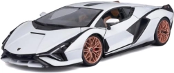 Метален модел на автомобил 1:18 Lamborghini Sián FKP 37 бяло‑черен Bburago