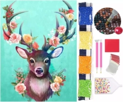 5D диамантено рисуване – елен 30 × 40 cm