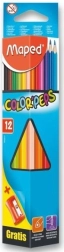 Триъгълни цветни моливи MAPED Color'Peps 12 бр. с острилка