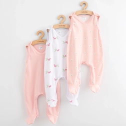 Бебешки гащеризончета NEW BABY Classic II, комплект 3 бр., за момиче, размер 56 (0–3 м)