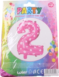 Надуваем балон число 1 със сърчица – Розов