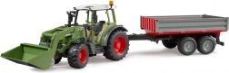 Трактор Bruder Fendt Vario 211 с челен товарач и самосвално ремарке 1:16