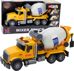 Kids' concrete mixer truck with lights and sounds, yellow, 31.5 cm