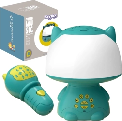 Woopie мултифункционална RGB лампа с Bluetooth високоговорител, караоке и променяч на гласа – тюркоазена
