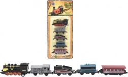 Влакче с вагони 5 бр., метал/пластмаса, 8 cm, със задно навиване