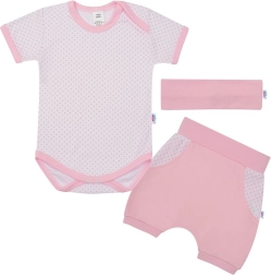 Summer cotton 3-piece set NEW BABY Perfect Summer, light pink, size 92