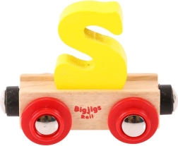Bigjigs Rail дървено вагонче – буква S