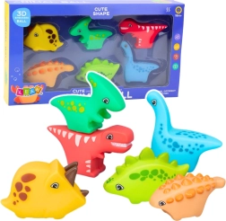Комплект гумени играчки за баня Dino World 6 бр.