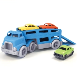 Влекач с колички Green Toys – двуетажен транспортьор от рециклирана пластмаса