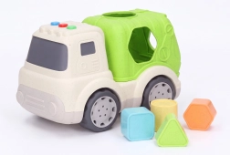 Shape sorter garbage truck with light and sound effects