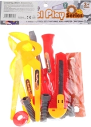 Plastic tool set for little DIYers in a bag