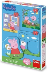 Комплект пъзели Peppa Pig: Семейството 3–5 части за малчугани