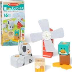 Wooden Magnetic Building Blocks Blockables Farm 16 pcs MELISSA & DOUG