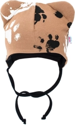 Baby cotton hat with ears New Baby Paw mustard