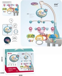 Син музикален мобил за кошара с животни