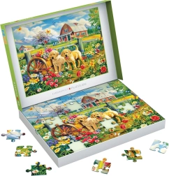Puzzle EUROGRAPHICS Connecting Pieces Puppies in Spring 48 pieces