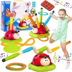 Интерактивна игра Woopie 3 в 1 за деца – скачаща въртяща се пръчка, ракетна изстрелвачка и хвърляне на обръчи Калинка