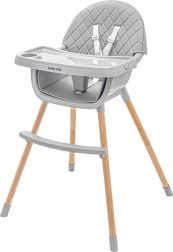 Столче за хранене Baby Mix 2в1 с дървени крака и сваляща се табла