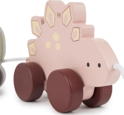 Дървена играчка за дърпане динозаври Bieco