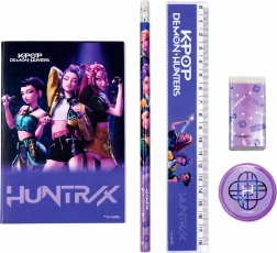 Петчастен училищен комплект за писане KPop Demon Hunters Huntrix – лилав