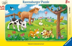 Пъзел 15 части „Любители на сладките животни“ RAVENSBURGER