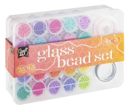 Голям комплект стъклени мъниста – 25 цвята