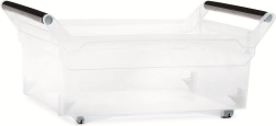 Plastic storage box with wheels 30 l NUK, transparent