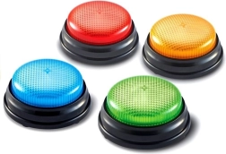 Set of Buzzers 4 Lights Light Sound 4 Colors