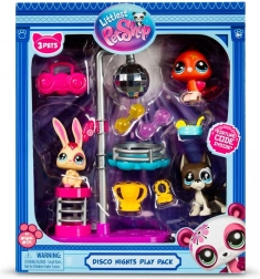 Littlest Pet Shop Disco Nights – комплект фигурки с 3 животинки