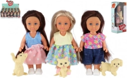 Кукла с домашен любимец 12 см в кутия, 3 вида