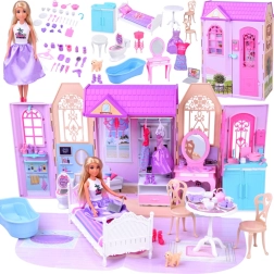 Сгъваща се къщичка за кукли с куфарче и кукла ANLILY