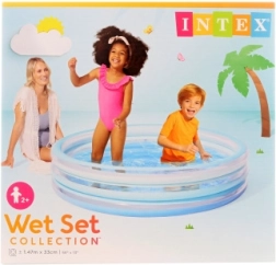 Надуваем детски басейн 147 × 33 см, син, 3 камери