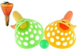 Пластова игра Catch Ball – комплект от 2 кошнички и 3 топчета, 19 см в мрежа