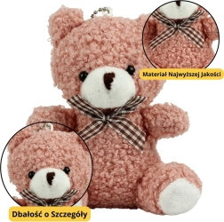 Розов плюшен ключодържател Меченце 8 см