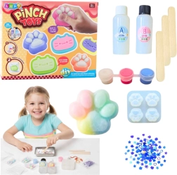 Креативен DIY комплект за изработка на антистрес squishy – котешка лапичка, 44 части