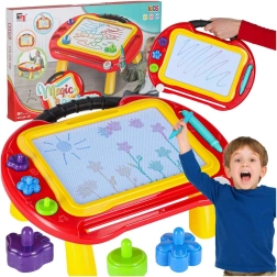 Магнитна рисувателна дъска 2в1 със скицограф, масичка и печати