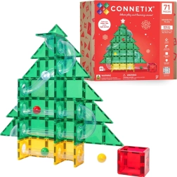 Connetix коледно издание Christmas Tree Ball Run – магнитен конструктор, 71 части